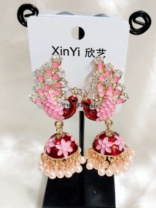 Beautiful Imported Colorful Earrings- Pink Color