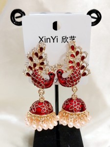 Beautiful Imported Colorful Earrings- Red Shaded