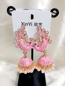 Beautiful Imported Colorful Earrings- Baby Pink Color