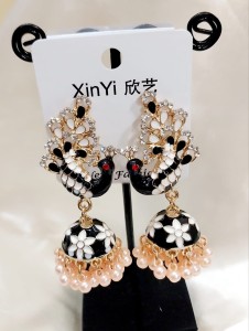 Beautiful Imported Colorful Earrings- Black & White