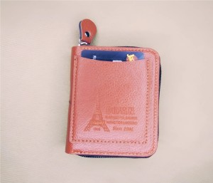 Bk's Men's Wallet Genuine PU Leather Card Holder RFID Blocking Zipper Pocket Men bag Multi-card zipper