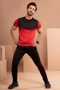 Stylish Black & Red V Shape Tracksuit For Men