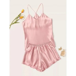 Criss Cross Back Cami And Shorts For Women