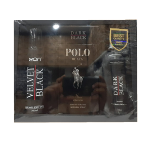 BLACK PERFUME GIFT SET 3X1 FOR MEN BY POLO