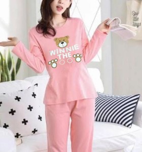Pink Winnie The Poh Tshirt Pajama For Her By Hk Outfits