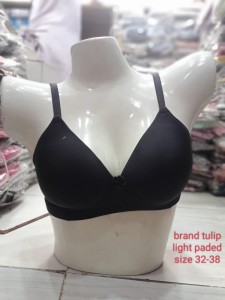 Black Plain Brand Tulip Imported Victoria Secret Bra Light Padded