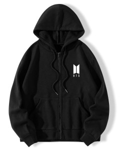 BTS Black Pullover zipper Hoodie