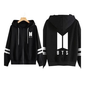 BTS Double Strip Pull Over Fleece Hoodies For Mens&Womens