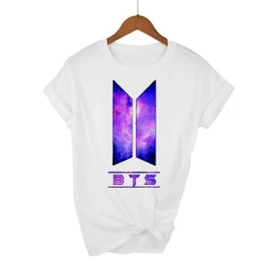 BTS New Design Printed Cotton Half Sleeves O Neck T Shirt For Women
