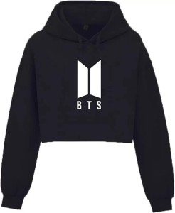 BTS printed cropped hoodies for Girls & Women's