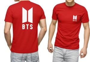BTS Printed Red T-Shirt For Men's