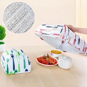 Buy 1 Large Get 1 Small Free Foldable Dish Cover Dining Table Food Insulation Aluminum Foil Food Cover