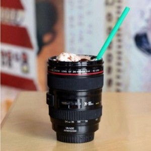 Camera Lens Shaped Coffee Mug Cup – Black