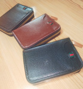 New Men's Leather Card Holder Storage Bags Blocking Zipper Thin Pocket