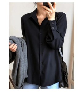Casual Black Shirt For Women For Office And Outings