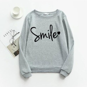 CLASSY SMILE HEART Thick & Fleece Fabric Rib Sweatshirt for Winter sweatshirt Fashion Wear for Women / Girls