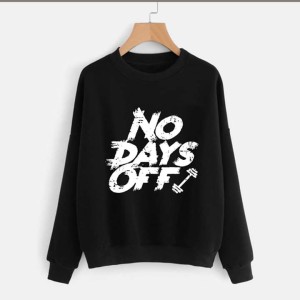 CLASSY NO DAYS OFF Thick & Fleece Fabric Rib Sweatshirt for Winter sweatshirt Fashion Wear for Men / Boys