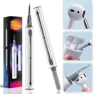 Cleaner Kit for Airpods, Bluetooth Earbuds Cleaning Pen for Airpods Pro 1 2 3 Samsung MI Android Earbuds, 3 in 1 Compact Multifunctional Headphones Ca