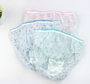 Cotton Women Disposable Panties Underwear Printed Underpants Pack 3 Pcs