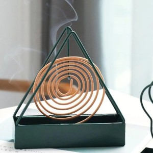 Creative Triangular Shape Mosquito Coil Holder With Tray Anti-scald Summer Day Mosquito-repellent Incense Rack Retro Home Decor