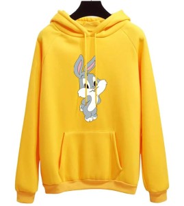 Cute Bunny Printed Hoodie For Unisex