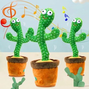Dancing Cactus Toy Repeat Talking USB Charging Can Sing Record Cactus Bailarín Dansant Kids Education Toys Birthday Present