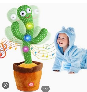 Dancing Cactus Toy with Recording - Rechargable Electronic Shaking, Singing and Dancing Cactus Funny Toy