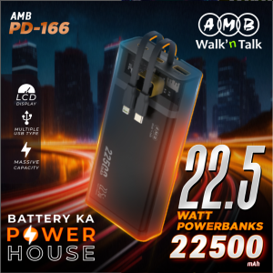 AMB Power Bank 22500mAh PD-166 (PD Fast Charge): High-Capacity Fast Charging Solution