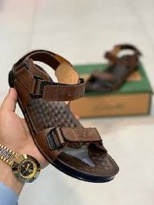 DBD New Party Wear Synthetic Leather Sandals For Men Color-DARK BROWN
