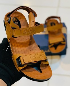 DBD New Party Wear Synthetic Leather Sandals For Men Color-MUSTARD