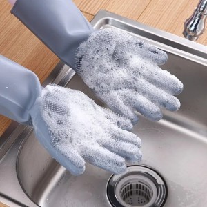 Dishwashing Cleaning Gloves Magic Silicone Rubber Gloves for Household Sponge Scrubber Kitchen Cleaning Tools