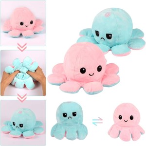 Double-sided Flip Reversible Octopus Cute Plush Soft Animal Stuffed Toys for Boys & Girls