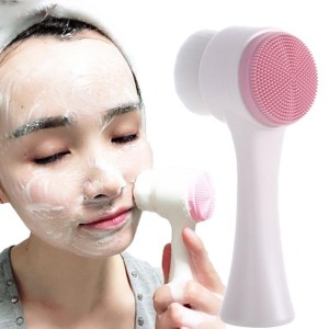 Double Sided Manual Massage Soft Bristles Blackhead Removal Product Pore Cleaner Exfoliator Face Scrub Brush