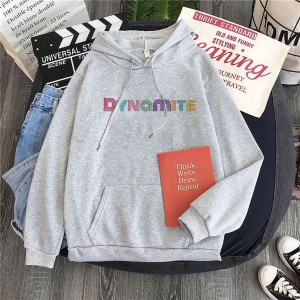 Dynamite Printed Pullover Grey Hoodie For Women