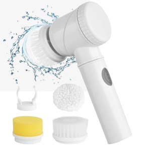 Electric Cleaning Brush, Cordless Handheld Shower Washer with 3 Interchangeable Brush Heads for ,Kitchen, Bathroom, Bathtub, Tiles, Windows, Tub, Dish