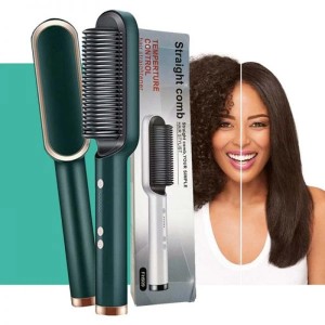 HAIR STRAIGHTENER FOR WOMEN & MEN BRUSH HEATED COMB STRAIGHT & CURLY STYLING TOOL BOTH