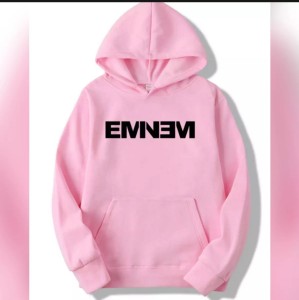 Enenim Printed Pullover Pink Hoodie For Mens&Womens