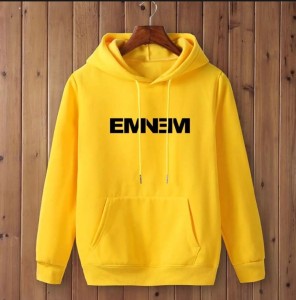 Enenim Printed Pullover Yellow Hoodie For Mens&Women