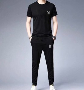Ertugaul stylish Printed with logo Round Neck Half Sleeves Casual T Shirt And Trouser For Men And Trousers