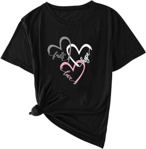 Faith Hope Love hearts, triple hearts T-shirt for Women's