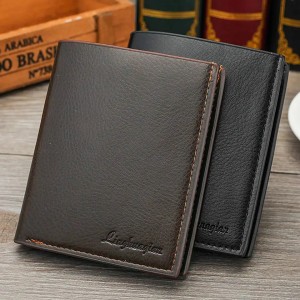 Fashion Card PU Leather Thin Wallet Short Leather Purses Bifold Money Clip ID Card Holder Men Wallet
