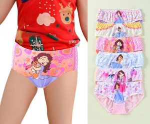 2 Pcs Fashion Girls Underwear Cotton Cartoon Character Panty Underpants Princess 10-14yrs