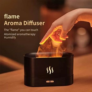 Flame Humidifier And Aroma Diffuser Realistic Flame Effect Portable And Versatile Usage