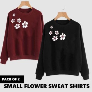 Flower printed pack of 2 sweatshirts for Women's/Girls.