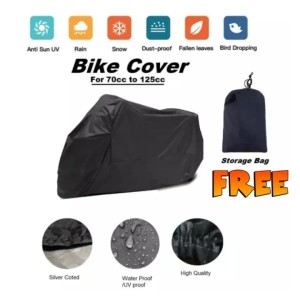 Full Size Scratch & Water Proof 70 / 125 Cc Bike COVER Anti Scratch Waterproof & Dust Proof Top Parking Cover