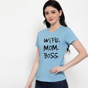 Funny Wife Mom Boss Printed Printed T-Shirt For Women's