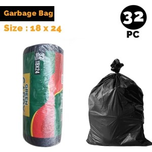 Garbage Bags For Dustbin Pack Of 35 18 X 24 Inch / Garbage Bag (1 Roll / 32 Bags)