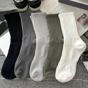 Cozy Stylish Unisex Mid-tube Sports Socks Soft Elastic Anti-slip Perfect for Sweat Absorbent Odor-free Solid Color Socks