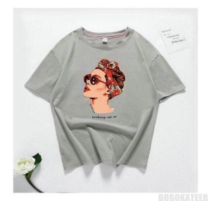Grey Pop Art sketch Printed T-Shirts for Girls & Women's