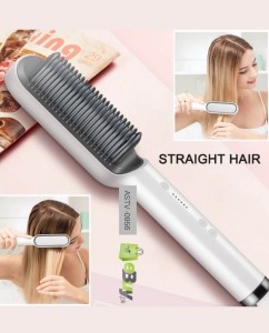 Hair Straightening Brush For Girls Electric Hair Straightener Curler Heating Styling Comb Straightening and Curling Hair